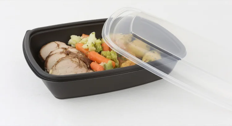  Combo pack rectangular container Black + lid 900ml 