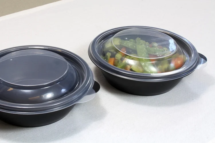  Combo pack round container Black + lid 1000ml 