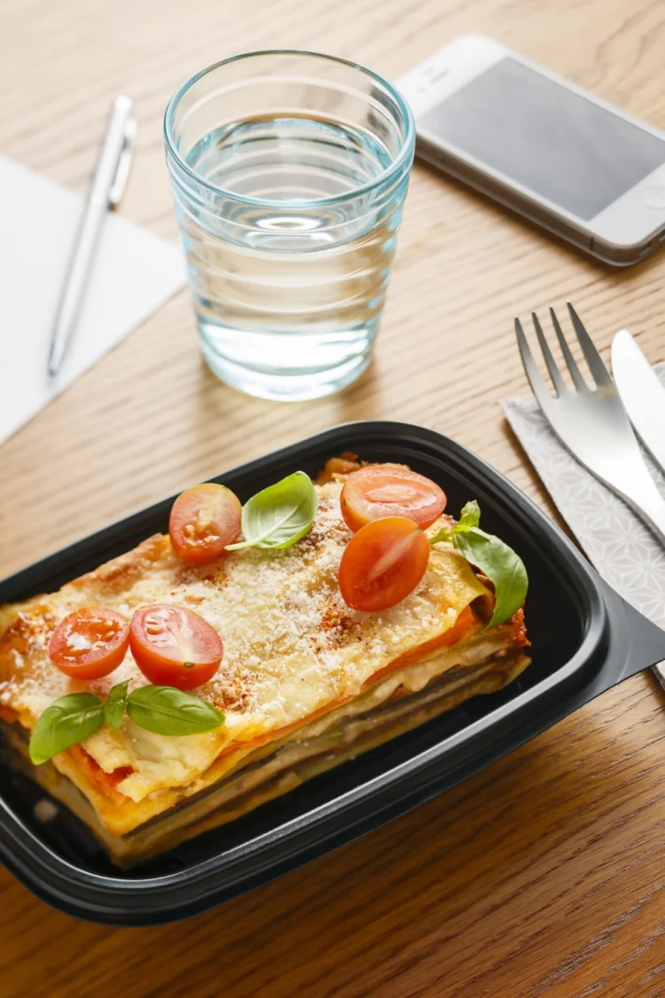  Rectangular container Black 375ml 20x13cm 