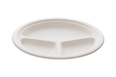  Round plate white 3 compartments Ø26cm 