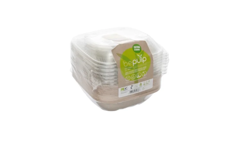  COMBO viereckige Schale 750ml + rPET Deckel 