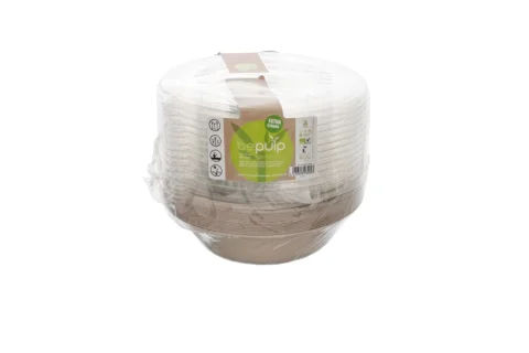  COMBO pulp round tray 1000ml + rPET Lid 