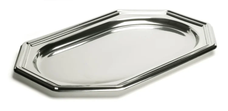  Octogonal platter silver 27x19cm 